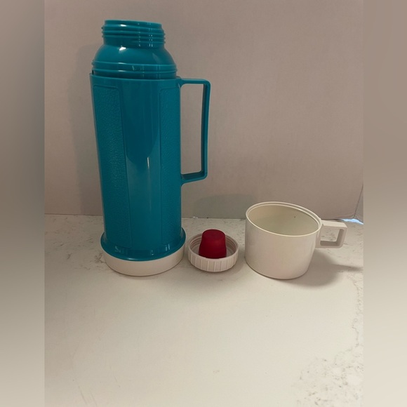 Vintage turquoise Thermos Insulated Thermos Bottle w/cup - Picture 5 of 6